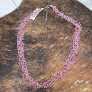 Elegant Pink Multi-Strand Necklace